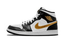 Air Jordan 1 Mid "Patent Black White Gold"