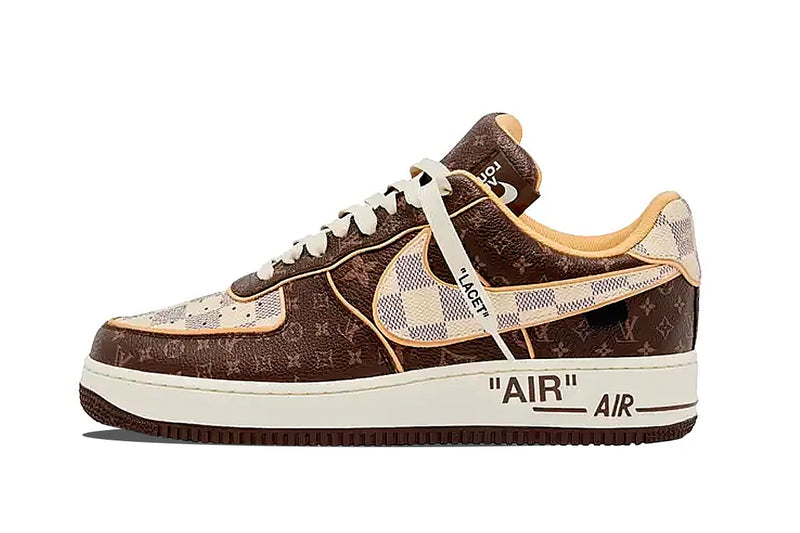 Louis Vuitton X Nike Air Force 1 "Monogram Brown Damier Azur"