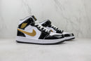 Air Jordan 1 Mid "Patent Black White Gold"