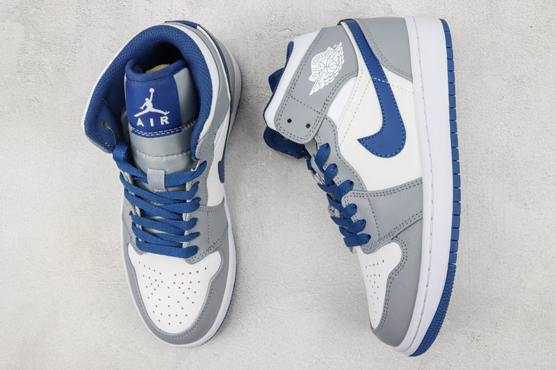 Air Jordan 1 Mid "Cement True Blue"