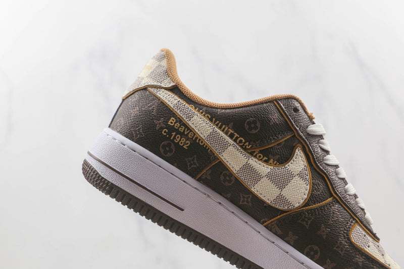 Louis Vuitton X Nike Air Force 1 "Monogram Brown Damier Azur"