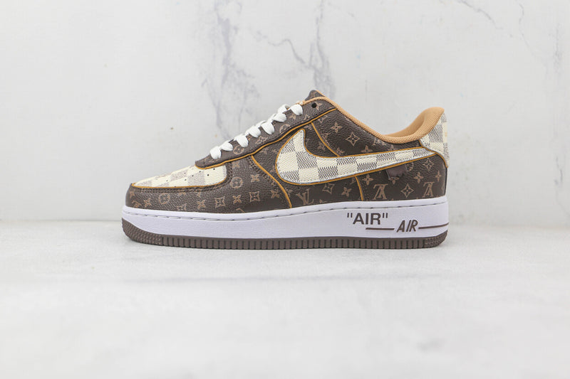 Louis Vuitton X Nike Air Force 1 "Monogram Brown Damier Azur"