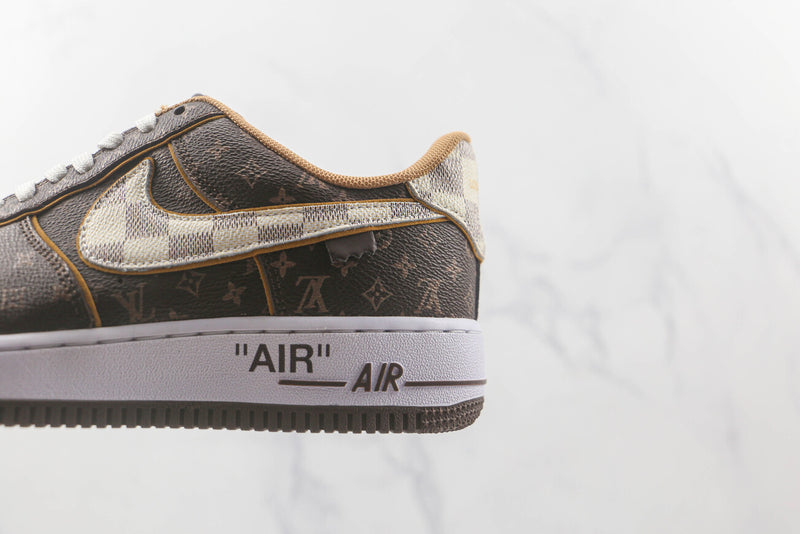 Louis Vuitton X Nike Air Force 1 "Monogram Brown Damier Azur"