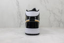Air Jordan 1 Mid "Patent Black White Gold"