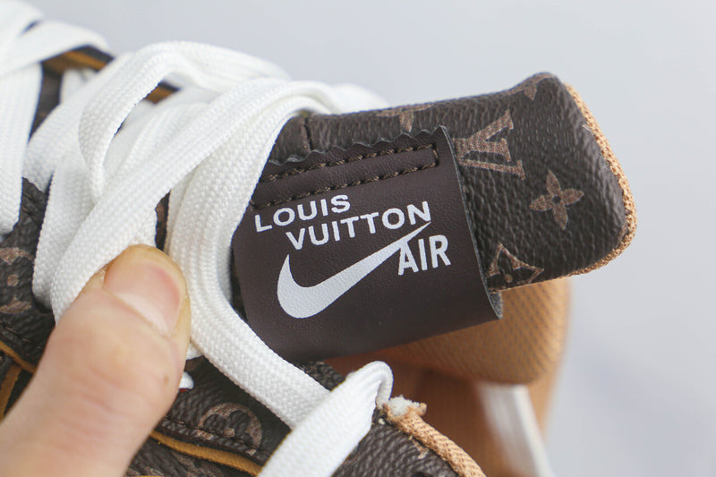 Louis Vuitton X Nike Air Force 1 "Monogram Brown Damier Azur"